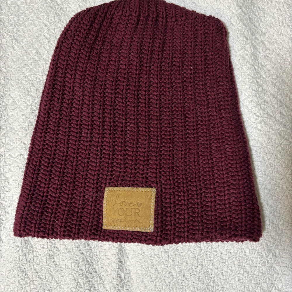 Love Your Melon Maroon Chunky Knit Beanie